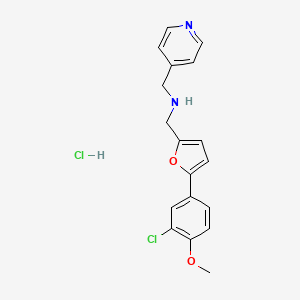molecular formula C18H18Cl2N2O2 B5523738 {[5-(3-chloro-4-methoxyphenyl)-2-furyl]methyl}(4-pyridinylmethyl)amine hydrochloride 