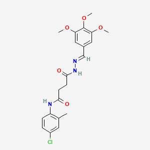 N-(4-chloro-2-methylphenyl)-N'-[(E)-(3,4,5-trimethoxyphenyl)methylideneamino]butanediamide