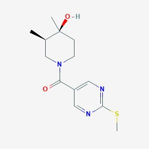molecular formula C13H19N3O2S B5523769 (3R*,4S*)-3,4-dimethyl-1-{[2-(methylthio)pyrimidin-5-yl]carbonyl}piperidin-4-ol 