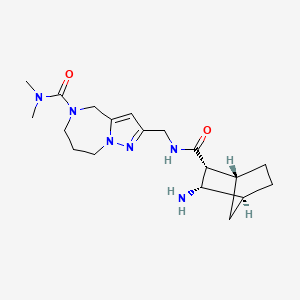 2-[({[rel-(1R,2R,3S,4S)-3-aminobicyclo[2.2.1]hept-2-yl]carbonyl}amino)methyl]-N,N-dimethyl-7,8-dihydro-4H-pyrazolo[1,5-a][1,4]diazepine-5(6H)-carboxamide hydrochloride
