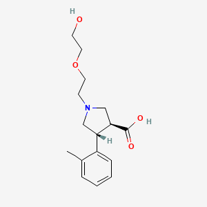 molecular formula C16H23NO4 B5523811 (3S*,4R*)-1-[2-(2-羟乙氧基)乙基]-4-(2-甲基苯基)吡咯烷-3-羧酸 