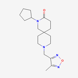 molecular formula C18H28N4O2 B5523829 2-cyclopentyl-9-[(4-methyl-1,2,5-oxadiazol-3-yl)methyl]-2,9-diazaspiro[5.5]undecan-3-one 