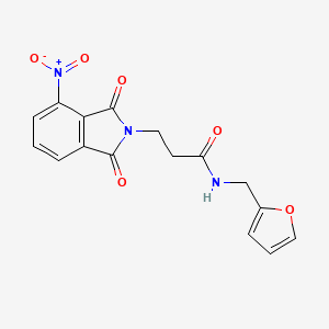 molecular formula C16H13N3O6 B5523856 N-(2-furylmethyl)-3-(4-nitro-1,3-dioxo-1,3-dihydro-2H-isoindol-2-yl)propanamide 