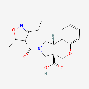 (3aR*,9bR*)-2-[(3-ethyl-5-methylisoxazol-4-yl)carbonyl]-1,2,3,9b-tetrahydrochromeno[3,4-c]pyrrole-3a(4H)-carboxylic acid