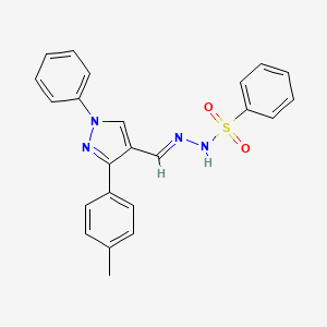 molecular formula C23H20N4O2S B5523913 N'-{[3-(4-methylphenyl)-1-phenyl-1H-pyrazol-4-yl]methylene}benzenesulfonohydrazide 
