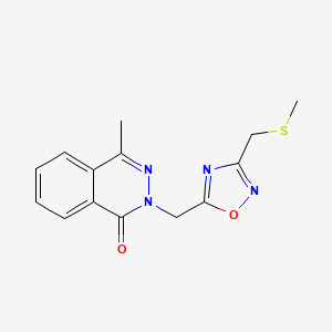 4-methyl-2-({3-[(methylthio)methyl]-1,2,4-oxadiazol-5-yl}methyl)-1(2H)-phthalazinone