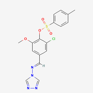 2-chloro-6-methoxy-4-[(4H-1,2,4-triazol-4-ylimino)methyl]phenyl 4-methylbenzenesulfonate