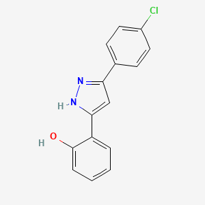 molecular formula C15H11ClN2O B5523957 2-[5-(4-chlorophenyl)-1H-pyrazol-3-yl]phenol 