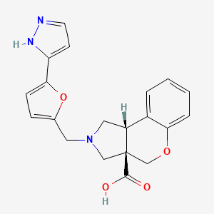 (3aR*,9bR*)-2-{[5-(1H-pyrazol-3-yl)-2-furyl]methyl}-1,2,3,9b-tetrahydrochromeno[3,4-c]pyrrole-3a(4H)-carboxylic acid