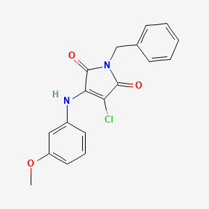 molecular formula C18H15ClN2O3 B5523995 1-benzyl-3-chloro-4-[(3-methoxyphenyl)amino]-1H-pyrrole-2,5-dione 