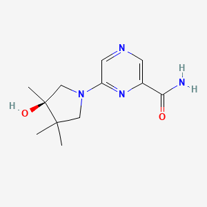 molecular formula C12H18N4O2 B5524004 6-[(3R)-3-hydroxy-3,4,4-trimethyl-1-pyrrolidinyl]-2-pyrazinecarboxamide 