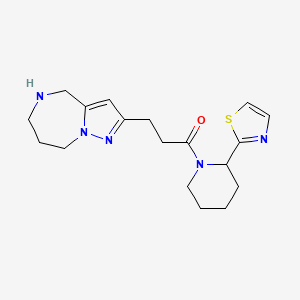 2-{3-oxo-3-[2-(1,3-thiazol-2-yl)-1-piperidinyl]propyl}-5,6,7,8-tetrahydro-4H-pyrazolo[1,5-a][1,4]diazepine hydrochloride