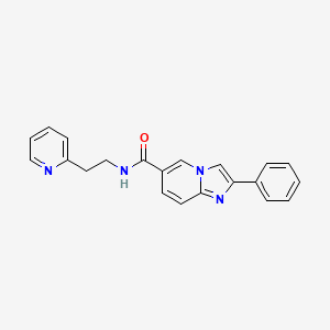 molecular formula C21H18N4O B5524066 2-phenyl-N-(2-pyridin-2-ylethyl)imidazo[1,2-a]pyridine-6-carboxamide 