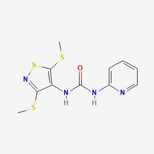 molecular formula C11H12N4OS3 B5524072 N-[3,5-bis(methylthio)isothiazol-4-yl]-N'-pyridin-2-ylurea 