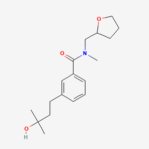 molecular formula C18H27NO3 B5524095 3-(3-hydroxy-3-methylbutyl)-N-methyl-N-(tetrahydro-2-furanylmethyl)benzamide 