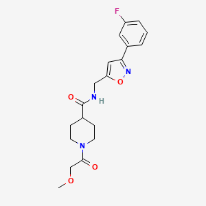 molecular formula C19H22FN3O4 B5524103 N-{[3-(3-fluorophenyl)-5-isoxazolyl]methyl}-1-(methoxyacetyl)-4-piperidinecarboxamide 