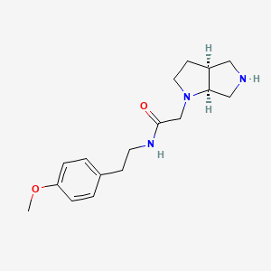 molecular formula C17H25N3O2 B5524111 2-[rel-(3aS,6aS)-hexahydropyrrolo[3,4-b]pyrrol-1(2H)-yl]-N-[2-(4-methoxyphenyl)ethyl]acetamide dihydrochloride 