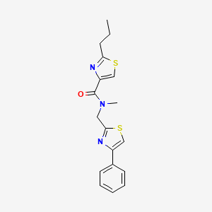 molecular formula C18H19N3OS2 B5524114 N-甲基-N-[(4-苯基-1,3-噻唑-2-基)甲基]-2-丙基-1,3-噻唑-4-甲酰胺 