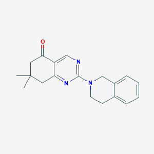 molecular formula C19H21N3O B5524129 2-(3,4-dihydroisoquinolin-2(1H)-yl)-7,7-dimethyl-7,8-dihydroquinazolin-5(6H)-one 