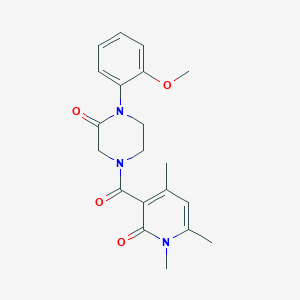 molecular formula C20H23N3O4 B5524145 1-(2-methoxyphenyl)-4-[(1,4,6-trimethyl-2-oxo-1,2-dihydro-3-pyridinyl)carbonyl]-2-piperazinone 
