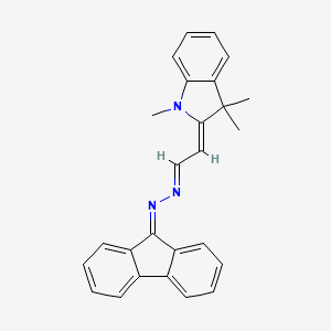 molecular formula C26H23N3 B5524160 (1,3,3-trimethyl-1,3-dihydro-2H-indol-2-ylidene)acetaldehyde 9H-fluoren-9-ylidenehydrazone 