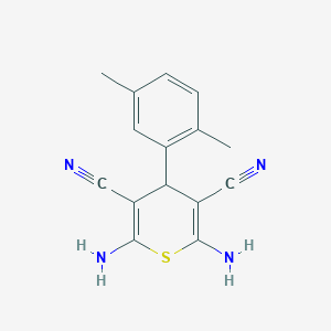 molecular formula C15H14N4S B5524183 2,6-diamino-4-(2,5-dimethylphenyl)-4H-thiopyran-3,5-dicarbonitrile 