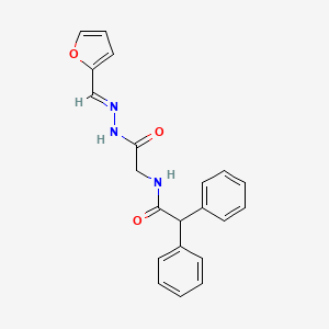 molecular formula C21H19N3O3 B5524185 N-{2-[2-(2-呋喃甲叉亚甲基)肼基]-2-氧代乙基}-2,2-二苯基乙酰胺 