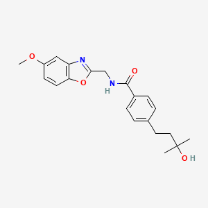 4-(3-hydroxy-3-methylbutyl)-N-[(5-methoxy-1,3-benzoxazol-2-yl)methyl]benzamide