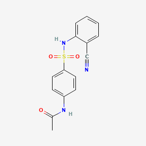 molecular formula C15H13N3O3S B5524200 N-(4-{[(2-cyanophenyl)amino]sulfonyl}phenyl)acetamide 