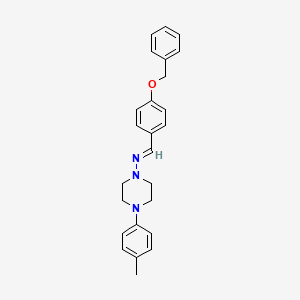 molecular formula C25H27N3O B5524212 N-[4-(苄氧基)亚苄基]-4-(4-甲苯基)-1-哌嗪胺 