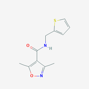 molecular formula C11H12N2O2S B5524214 3,5-dimethyl-N-(2-thienylmethyl)-4-isoxazolecarboxamide 