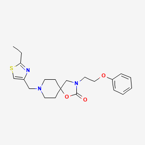 molecular formula C21H27N3O3S B5524217 8-[(2-ethyl-1,3-thiazol-4-yl)methyl]-3-(2-phenoxyethyl)-1-oxa-3,8-diazaspiro[4.5]decan-2-one 