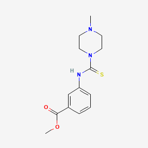 molecular formula C14H19N3O2S B5524218 3-{[(4-甲基-1-哌嗪基)碳硫酰]氨基}苯甲酸甲酯 