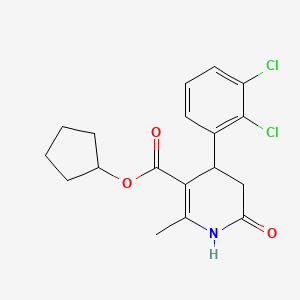 molecular formula C18H19Cl2NO3 B5524224 cyclopentyl 4-(2,3-dichlorophenyl)-2-methyl-6-oxo-1,4,5,6-tetrahydro-3-pyridinecarboxylate 