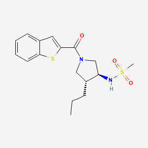 molecular formula C17H22N2O3S2 B5524225 N-[(3S*,4R*)-1-(1-benzothien-2-ylcarbonyl)-4-propyl-3-pyrrolidinyl]methanesulfonamide 