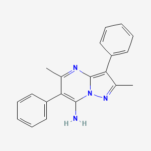 molecular formula C20H18N4 B5524235 2,5-二甲基-3,6-二苯基吡唑并[1,5-a]嘧啶-7-胺 