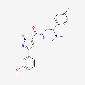 molecular formula C22H26N4O2 B5524254 N-[2-(dimethylamino)-2-(4-methylphenyl)ethyl]-3-(3-methoxyphenyl)-1H-pyrazole-5-carboxamide 