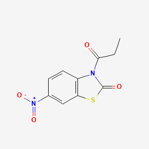 molecular formula C10H8N2O4S B5524258 6-nitro-3-propionyl-1,3-benzothiazol-2(3H)-one 