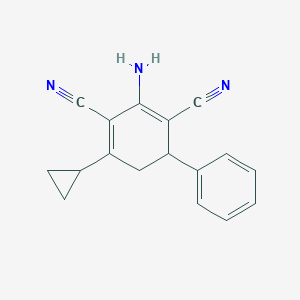molecular formula C17H15N3 B5524261 2-amino-4-cyclopropyl-6-phenyl-1,3-cyclohexadiene-1,3-dicarbonitrile 