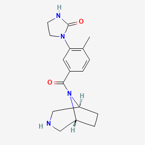 molecular formula C17H22N4O2 B5524267 1-{5-[rel-(1R,5S)-3,8-diazabicyclo[3.2.1]oct-8-ylcarbonyl]-2-methylphenyl}-2-imidazolidinone hydrochloride 