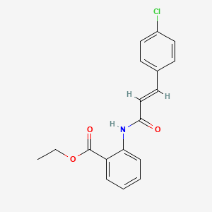 molecular formula C18H16ClNO3 B5524272 ethyl 2-{[3-(4-chlorophenyl)acryloyl]amino}benzoate 