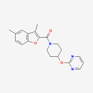 molecular formula C20H21N3O3 B5524280 2-({1-[(3,5-dimethyl-1-benzofuran-2-yl)carbonyl]-4-piperidinyl}oxy)pyrimidine 