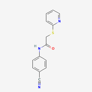 molecular formula C14H11N3OS B5524281 N-(4-cyanophenyl)-2-(2-pyridinylthio)acetamide 