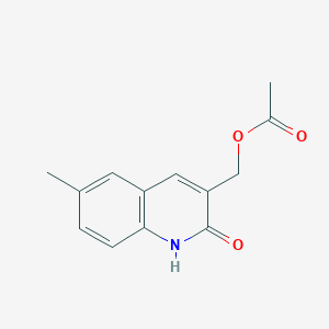 molecular formula C13H13NO3 B5524298 (2-羟基-6-甲基-3-喹啉基)甲基乙酸酯 