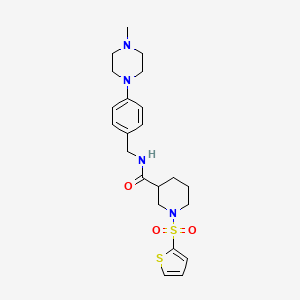 molecular formula C22H30N4O3S2 B5524302 N-[4-(4-甲基-1-哌嗪基)苄基]-1-(2-噻吩基磺酰基)-3-哌啶甲酰胺 