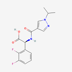 molecular formula C15H15F2N3O3 B5524306 (2S)-(2,3-difluorophenyl){[(1-isopropyl-1H-pyrazol-4-yl)carbonyl]amino}acetic acid 