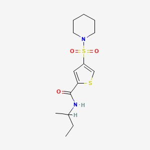 molecular formula C14H22N2O3S2 B5524320 N-(sec-butyl)-4-(1-piperidinylsulfonyl)-2-thiophenecarboxamide 