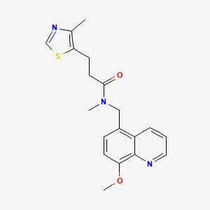 molecular formula C19H21N3O2S B5524326 N-[(8-甲氧基-5-喹啉基)甲基]-N-甲基-3-(4-甲基-1,3-噻唑-5-基)丙酰胺 