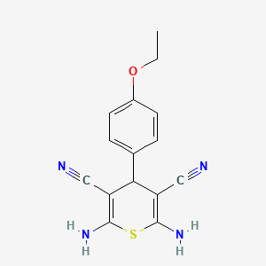 molecular formula C15H14N4OS B5524367 2,6-diamino-4-(4-ethoxyphenyl)-4H-thiopyran-3,5-dicarbonitrile 