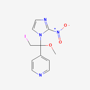 molecular formula C11H11IN4O3 B5524370 4-[2-iodo-1-methoxy-1-(2-nitro-1H-imidazol-1-yl)ethyl]pyridine 